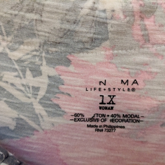 Sonoma pink & gray floral maxi dress, size 1X - Picture 5 of 10